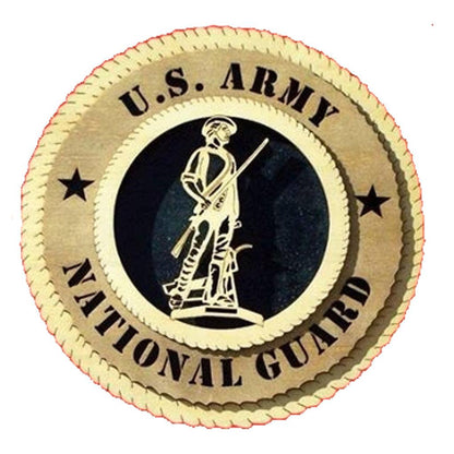 U.S. National Guard Large Handmade Wooden Tribute Wall Plaque - Military Republic