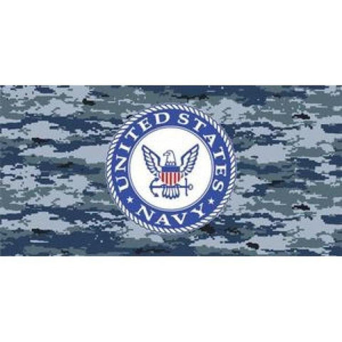 U.S. Navy Insignia Camouflage Photo Auto License Plate - Military Republic