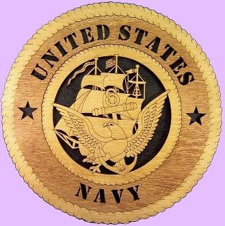 U.S. Navy Large Handmade Wooden Tribute Wall Plaque - Military Republic
