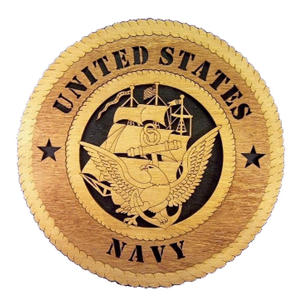 U.S. Navy Large Handmade Wooden Tribute Wall Plaque - Military Republic