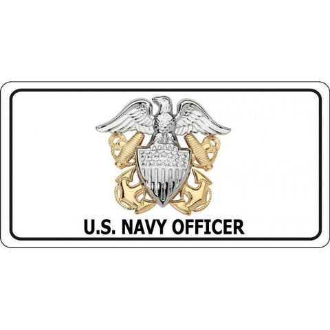 U.S. Navy Officer Insignia Photo License Plate - Military Republic