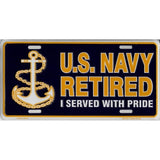 U.S. Navy Retired Metal License Plate - Military Republic