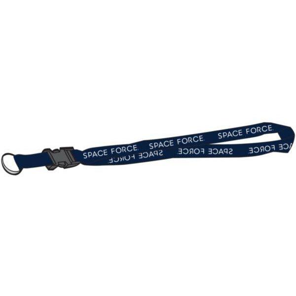 U.S. Space Force White Imprint on Blue Removable Clasp Lanyard - Military Republic