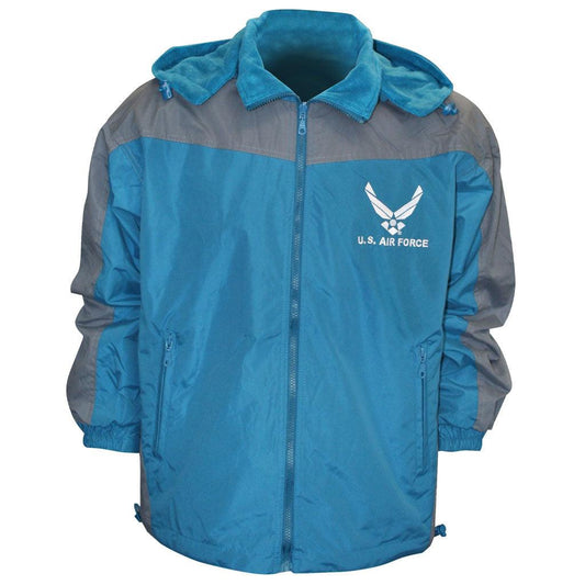 U.S. Air Force Reversible Two Tone Windbreaker Blue and Grey/Fleece Jacket - Military Republic