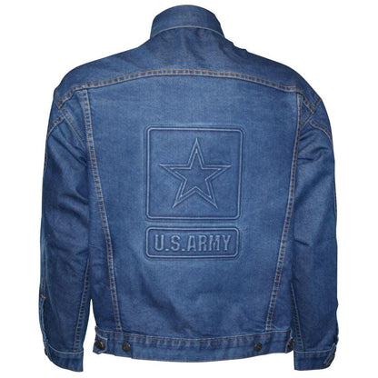 U.S. Army Star Embossed Logo on Denim Jacket - Military Republic