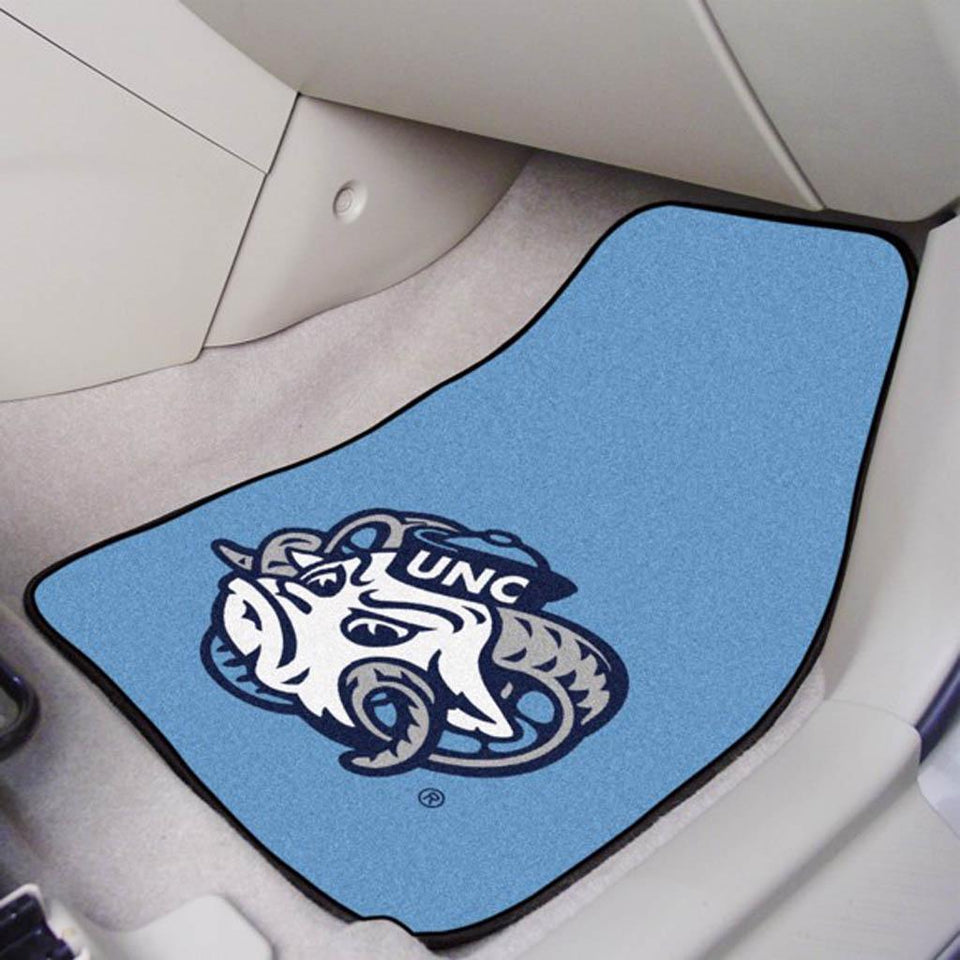 UNC Ram Logo 2 Pack Carpet Car Mat Set - UNC Blue - Military Republic