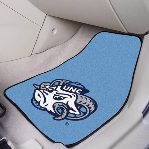 UNC Ram Logo 2 Pack Carpet Car Mat Set - UNC Blue - Military Republic