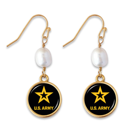 U.S. Army Diana Earrings with Pearls