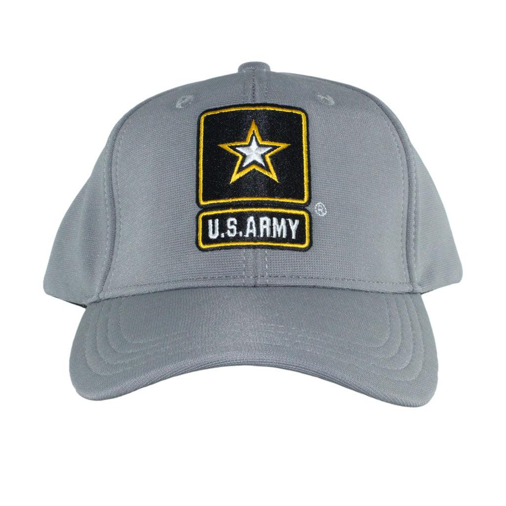 US Army Embroidered Gray Performance Cap - Military Republic