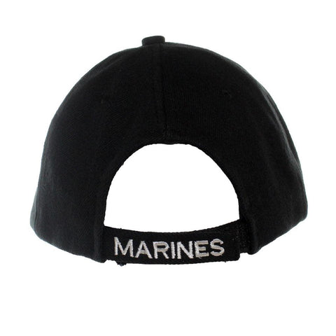 US Marines Eagle, Globe and Anchor Plain Black Sandwich Cap - Military Republic