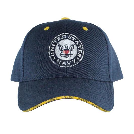 US Military Navy Print on Brim Trim Sandwich Cap - Military Republic