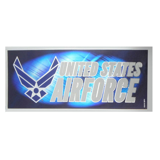U.S. Air Force Full Color Chrome 8.5" x 3.5" Bumper/Car Sticker - Military Republic