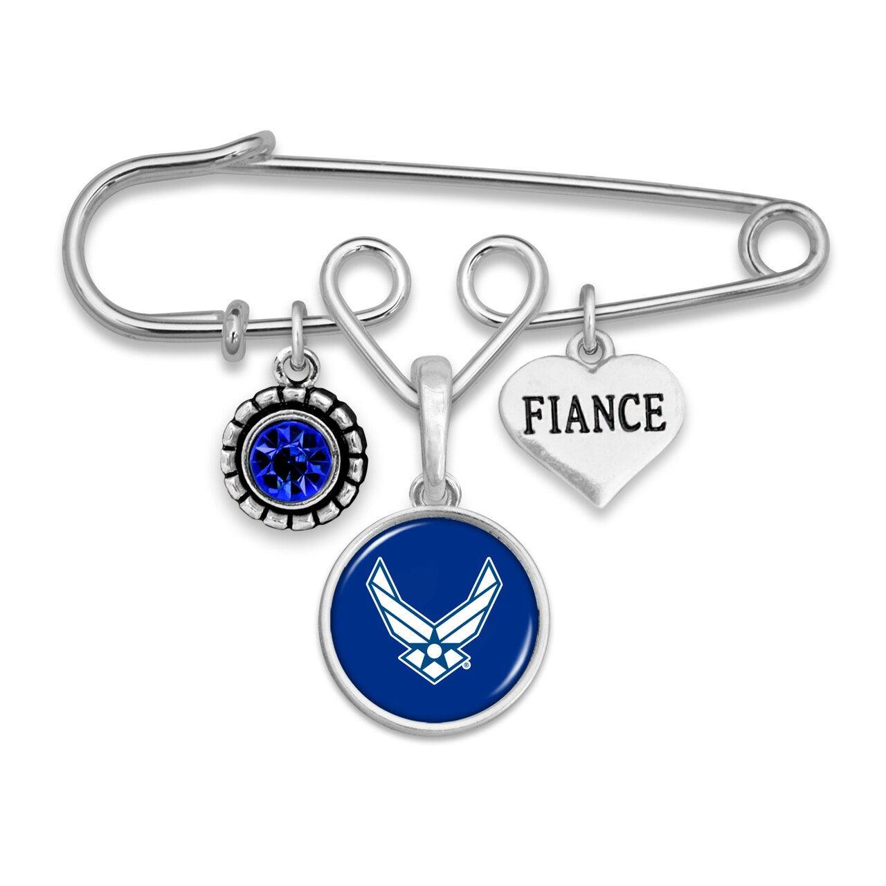 U.S. Air Force Fiance Accent Charm Brooch - Military Republic