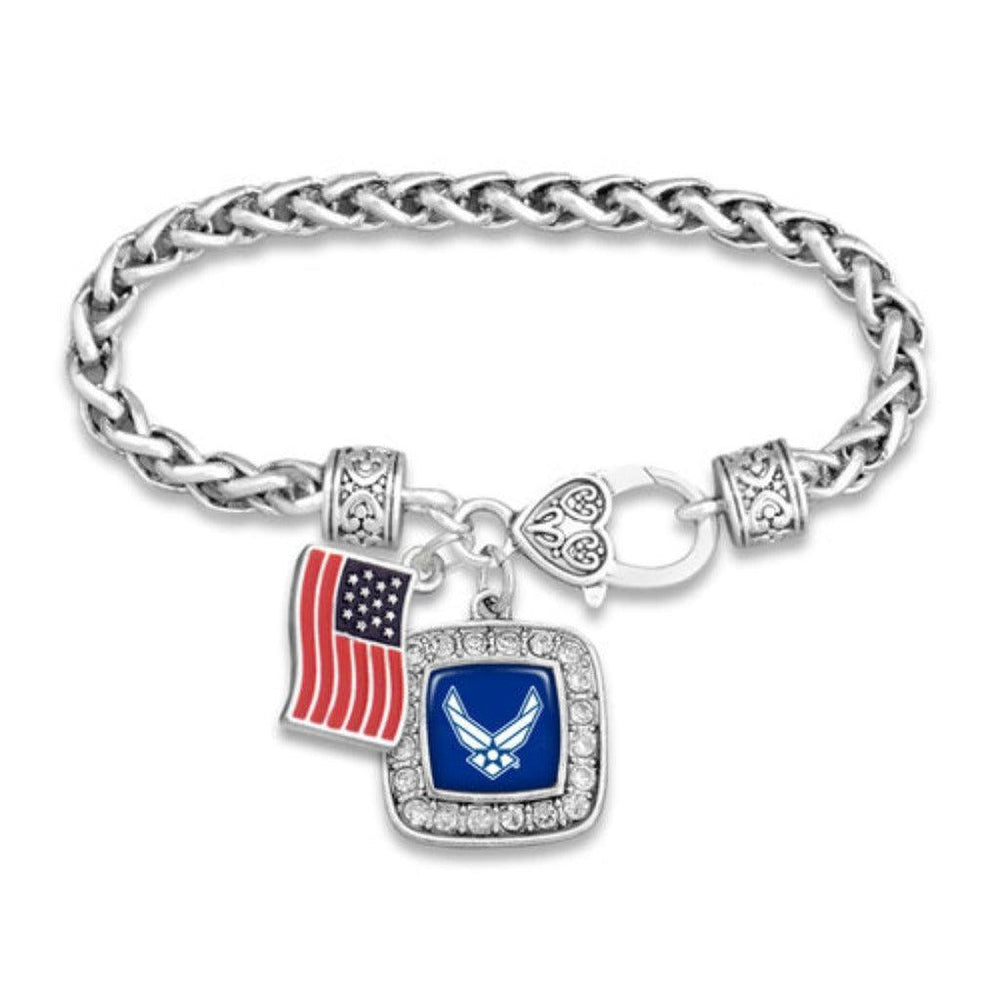 us-air-force-bracelet-square-crystal-with-flag-accent