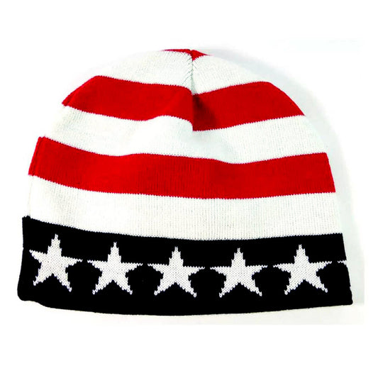 USA Flag Skull Cap Knit Watch Cap Beanie