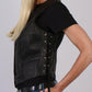 USA Made Braided Design Ladies Leather Vest - Military Republic