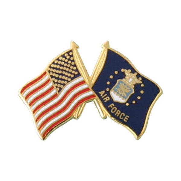 USA and Air Force Crossed Flag Lapel Pin 5/8 x 1" - Military Republic