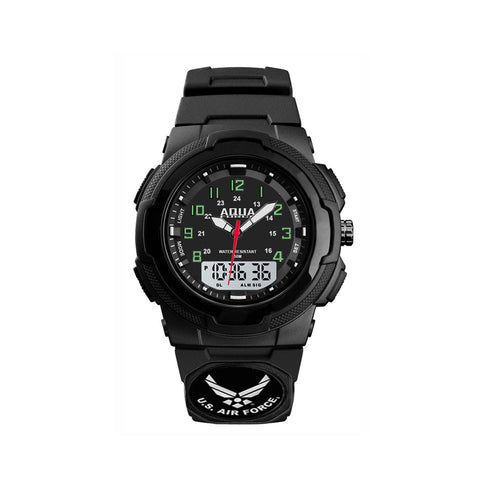 US Air Force Combat Black Analog Digital Wrist Watch