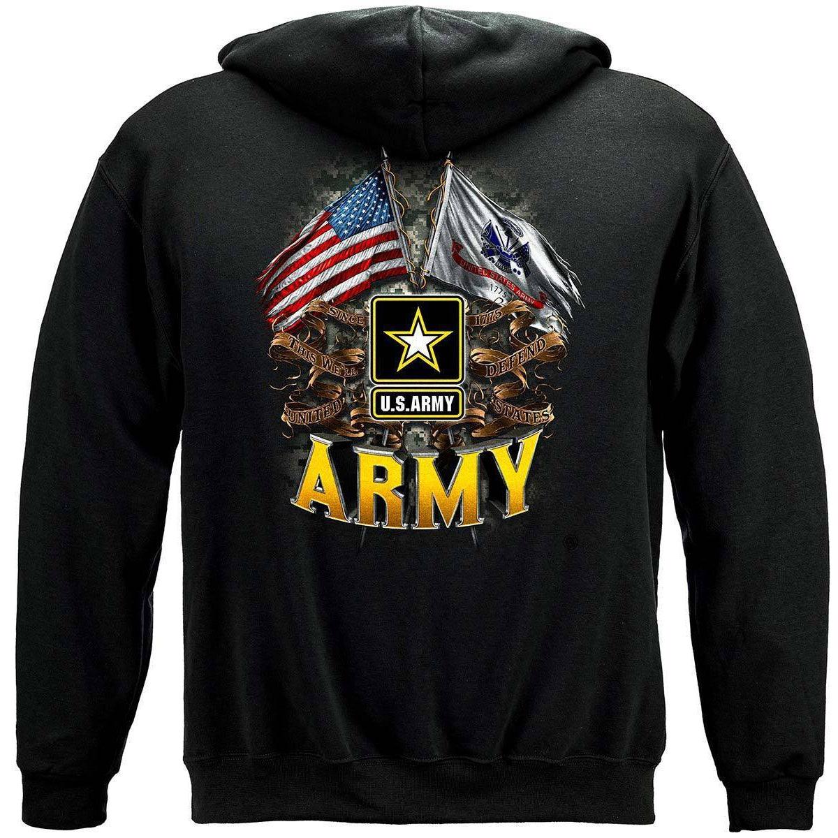 US Army Double Flag Hoodie - Military Republic