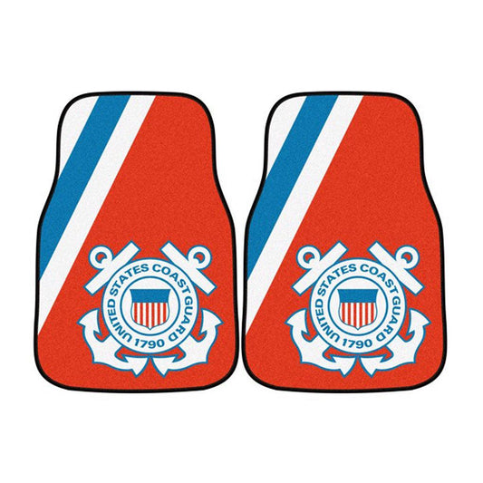 US Coast Guard 2-Piece Carpet Car Mats - Military Republic