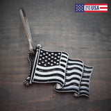 US Flag Motorcycle Guardian Zipper Pull - Military Republic