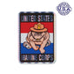 United States Marines Bulldog Holographic Rectangle Sticker (2.5" x 3.5") - Military Republic