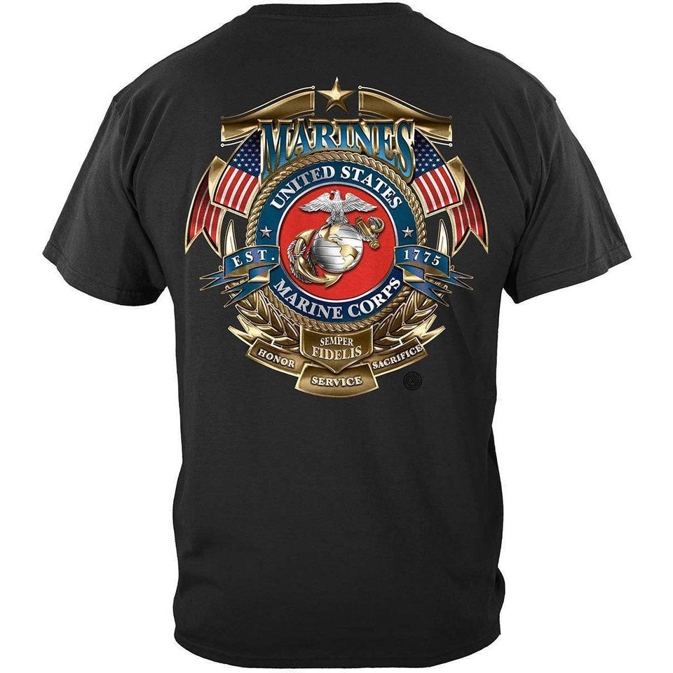 USMC Badge Marines T-Shirt - Military Republic