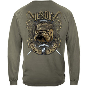 USMC Bull Dog Crossed Swords T-Shirt - Military Republic