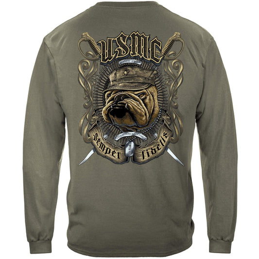 USMC Bull Dog Crossed Swords Long Sleeve - Military Republic