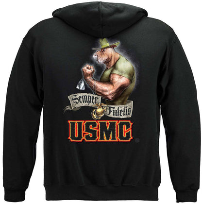 USMC Chesty Bull Dog Hoodie - Military Republic