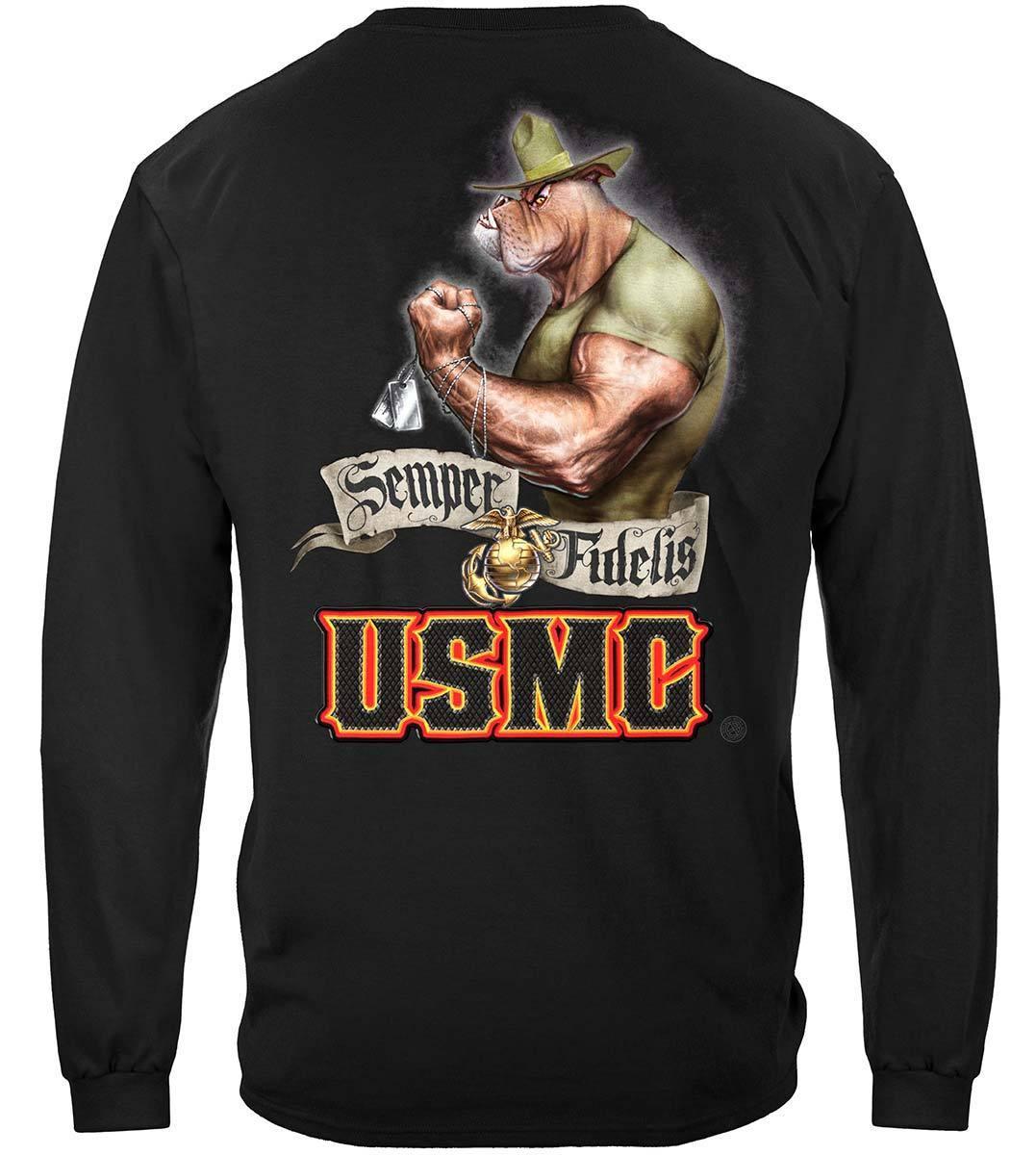 USMC Chesty Bull Dog Hoodie - Military Republic