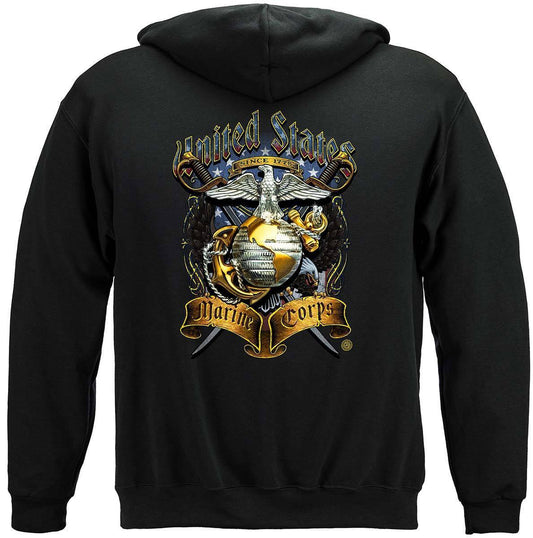 USMC Crossed Swords Hoodie - Military Republic