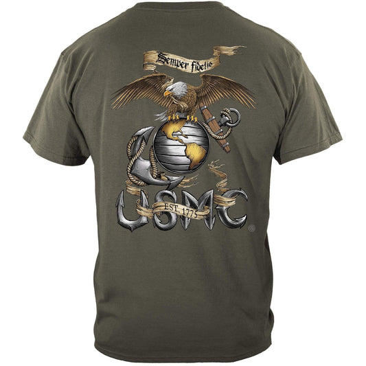 USMC Eagle Green T-Shirt - Military Republic