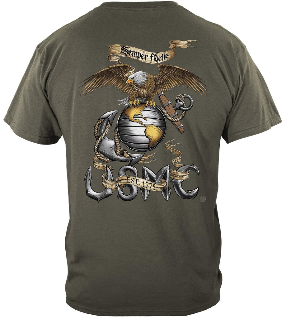 USMC Eagle Green Hoodie - Military Republic