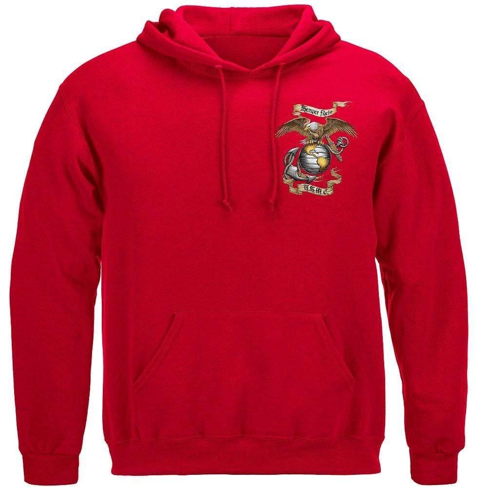 USMC Eagle Red Hoodie - Military Republic