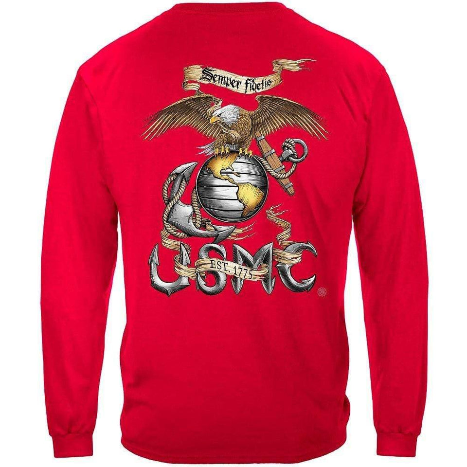 USMC Eagle Red Long Sleeve - Military Republic