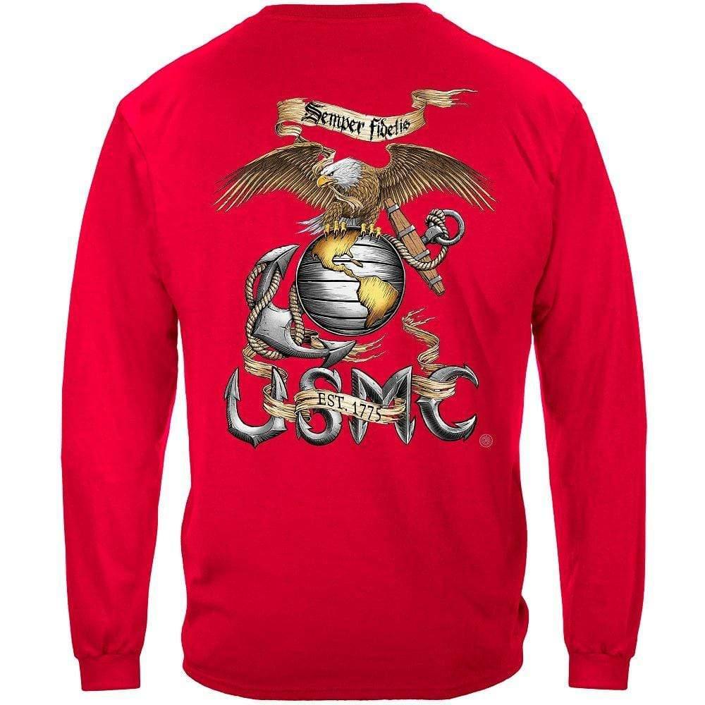 USMC Eagle Red Hoodie - Military Republic