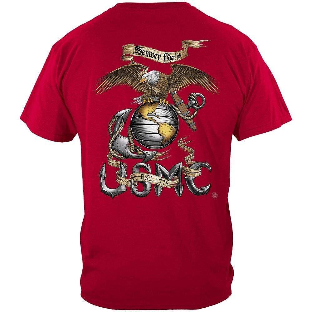 USMC Eagle Red T-Shirt - Military Republic