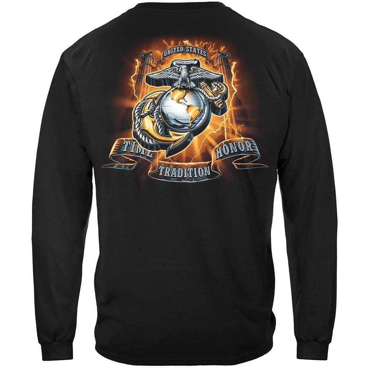 USMC Gold Lightning Time Honor T-Shirt - Military Republic