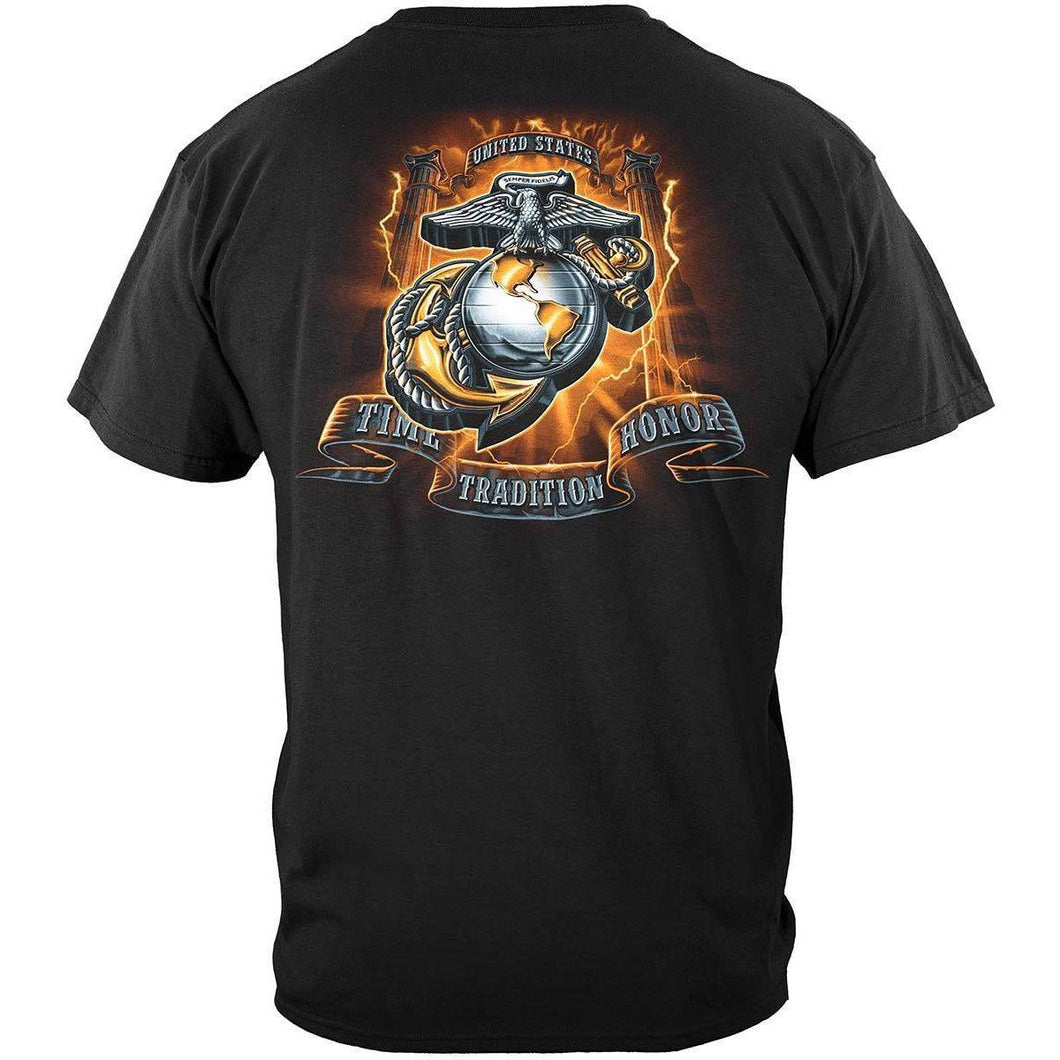 USMC Gold Lightning Time Honor T-Shirt - Military Republic