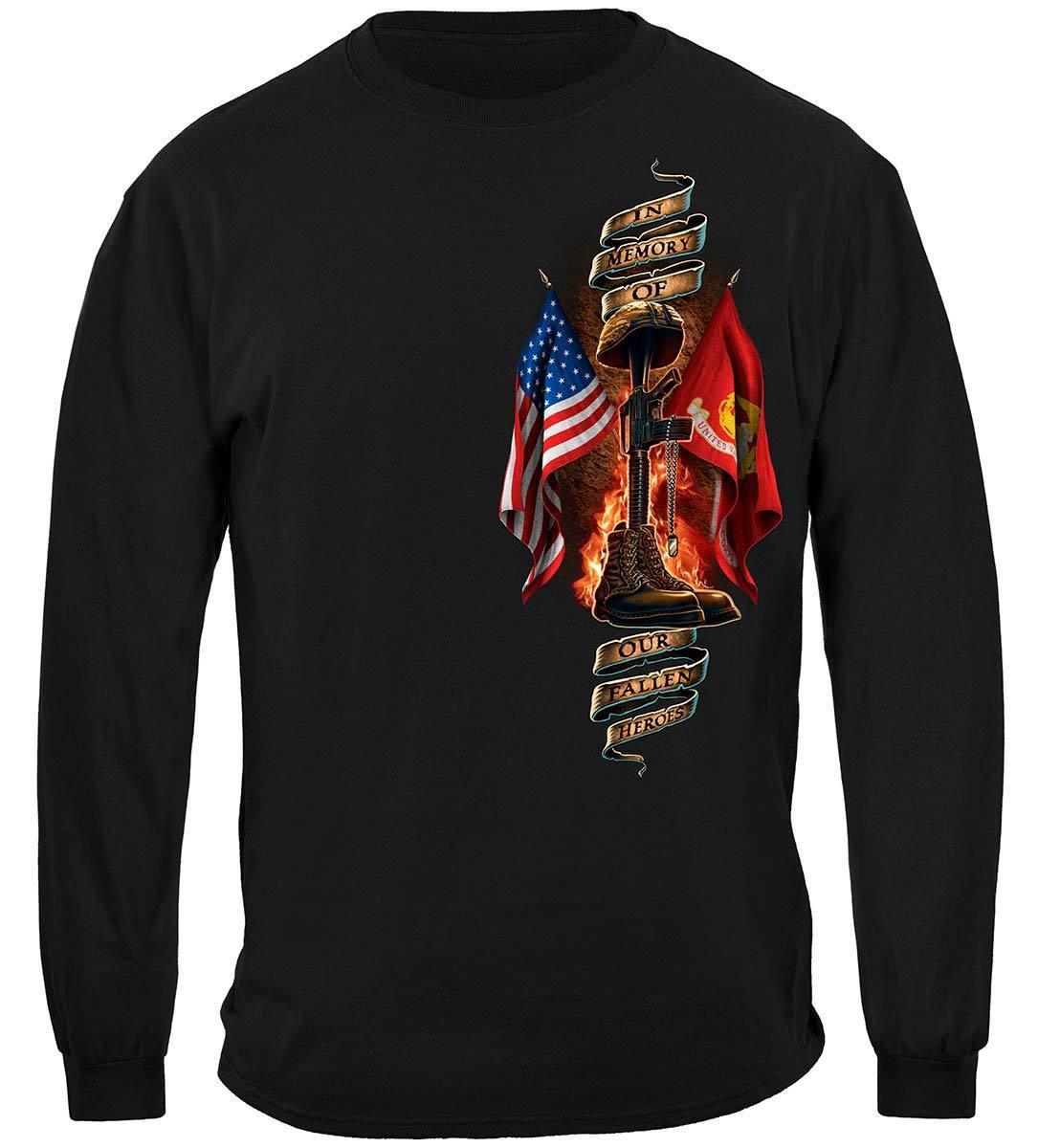 USMC Home Of The Free Because Of The Brave Hoodie - Military Republic