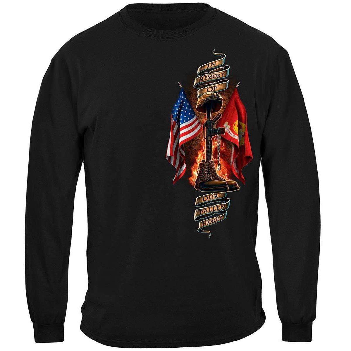 USMC Home Of The Free Because Of The Brave Long Sleeve - Military Republic