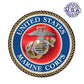 United States Marines Corps Large Round Sticker (11.5" x 11.5") - Military Republic