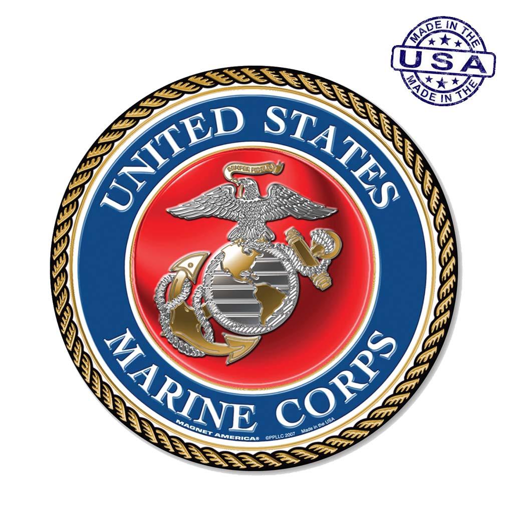 United States Marines Corps Large Round Sticker (11.5" x 11.5") - Military Republic