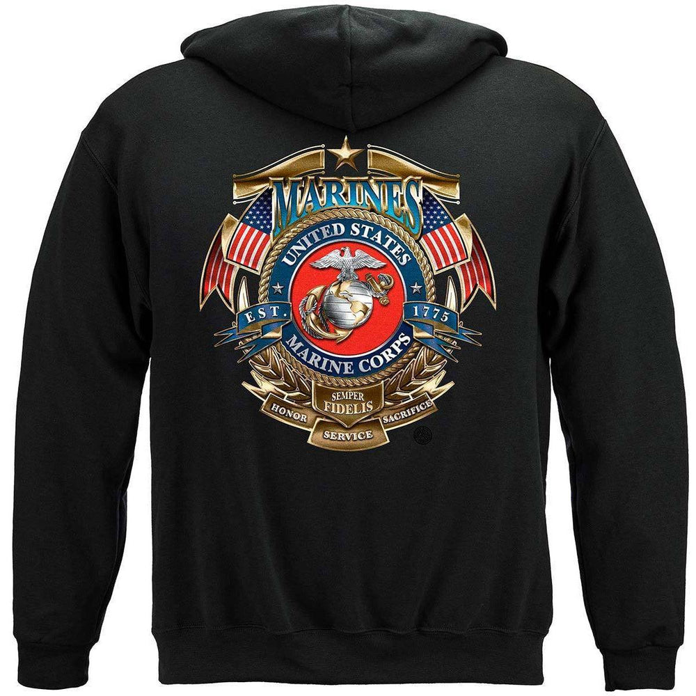 USMC Badge Of Honor Premium Hoodie - Military Republic