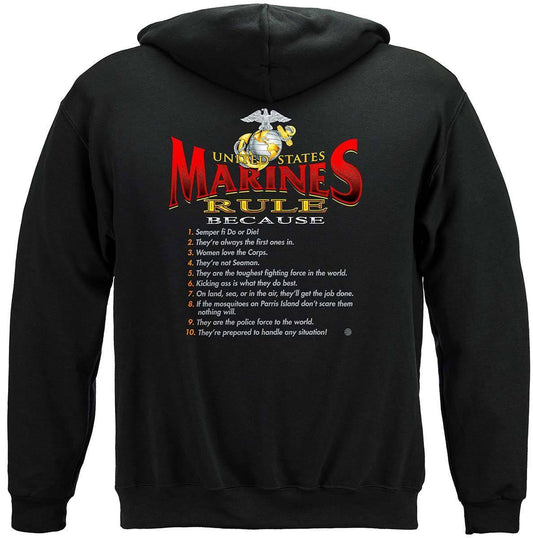 USMC Marines Rule Hoodie - Military Republic