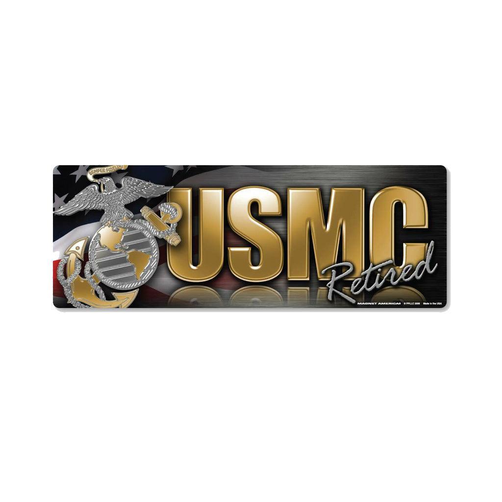 United States Marines Retired Bumper Strip Magnet (7.75" x 2.88") - Military Republic