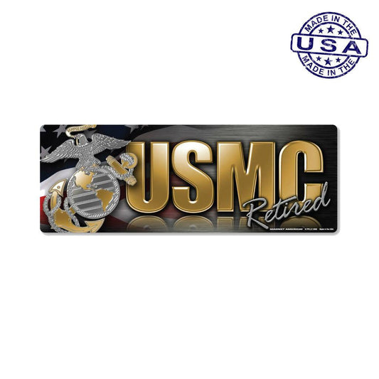 United States Marines Retired Bumper Strip Magnet (7.75" x 2.88") - Military Republic