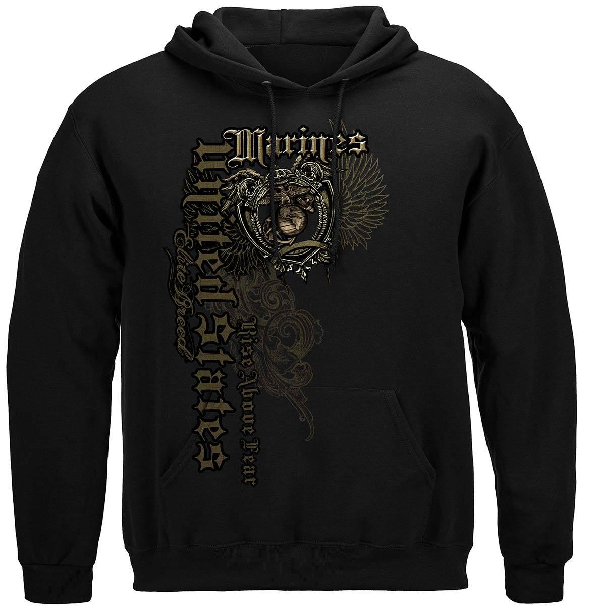 USMC Rise Above Your Fear Elite Breed Hoodie - Military Republic