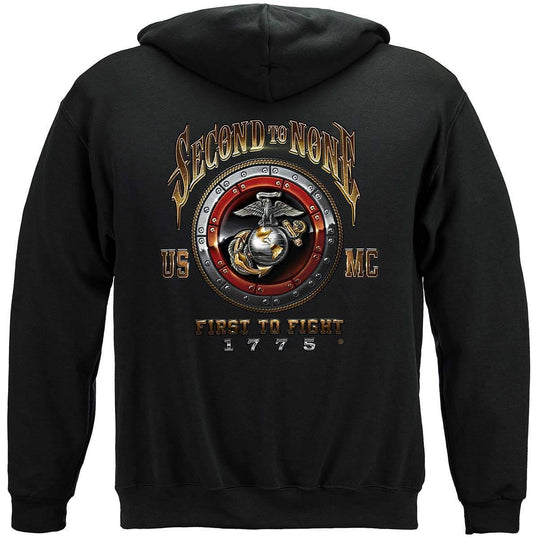 USMC Second To None Hoodie with EGA Logo - Military Republic